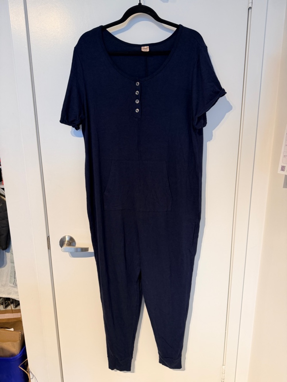 Smash + Tess Navy Short-Sleeve Romper